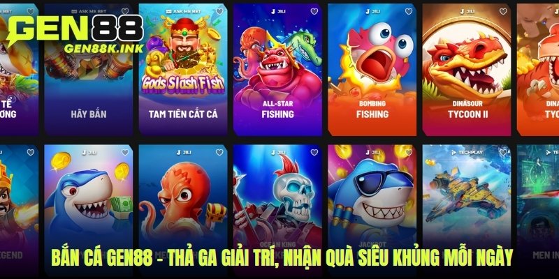 Giao diện sảnh bắn cá tại gen88 đa sắc màu