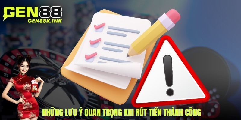 Những lưu ý quan trọng khi rút tiền thành công